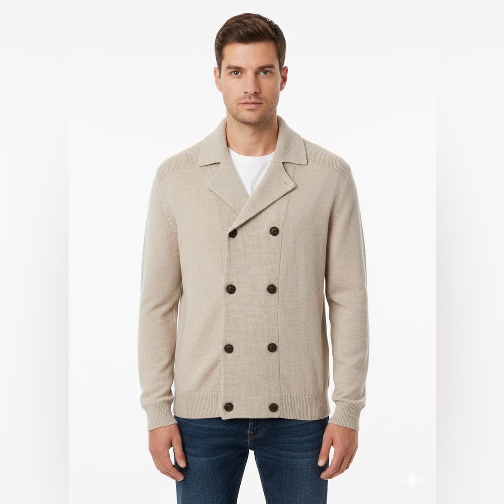 H&M Light Beige Knit Cardigan Men